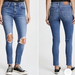 Levi’s 721 High Rise Distressed Skinny Jeans
